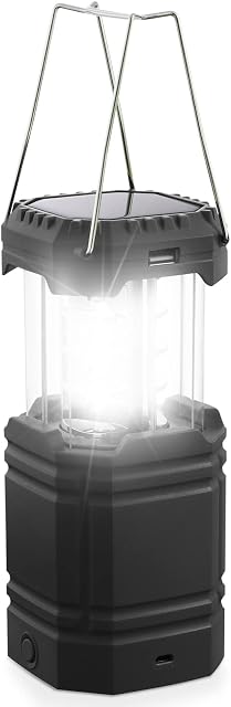 Solar Camping Lantern, 3000mAh Rechargeable Hand Crank LED Flashlight, Ultra Bright Tent Light, Portable USB Charger, Outdoor Electronic Lamp for Emergencies