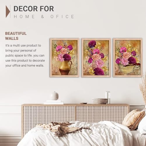 Image of kotart Paintings Modern Art Wall Decor Framed Paintings for Bedroom Living Room - Framed Wall Posters /Paintings with Frame - Paintings for Wall Decoration - Set of 3 - D (Art 7, 19x25 inch)