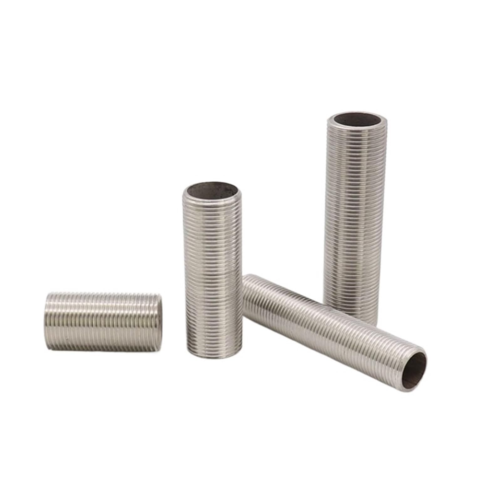 1/8" 1/4" 3/8 1/2" 3/4" 1" BSPP Male Thread 304 Stainless Steel Full Thread Nipple Pipe Fitting Connector Coupler (Length 80mm,1-1/2") Barb Fittings