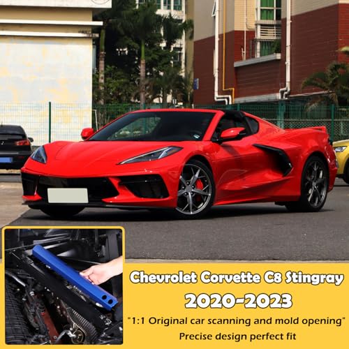 Image of CHEAYAR Engine Bay Panel Cover Compatible with Chevrolet Corvette C8 2020-2023, Engine Shroud Cover Panel Trims, C8 Accessories 2PCS (Engine Rod - Blue)