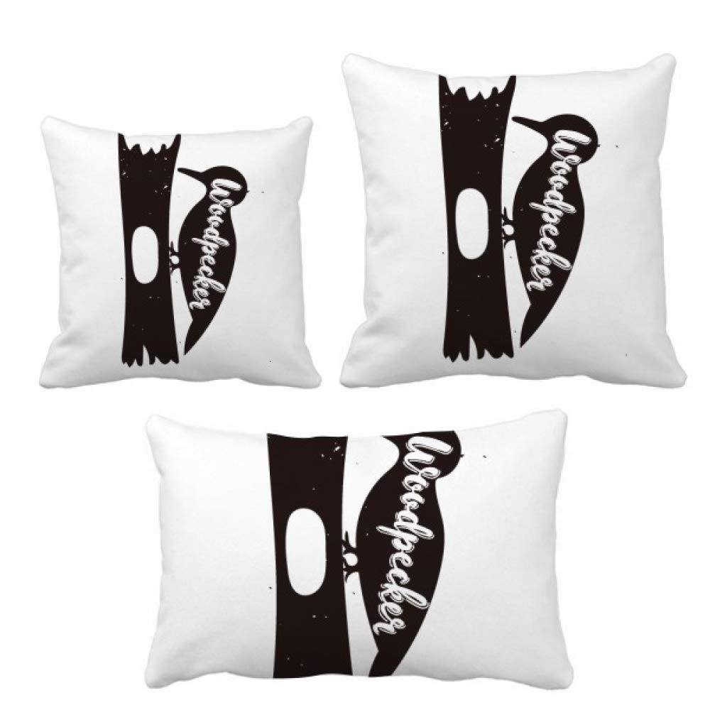 Specht Animal Throw Pillows housses de coussin noir et blanc pour canapé et décoration salon moderne