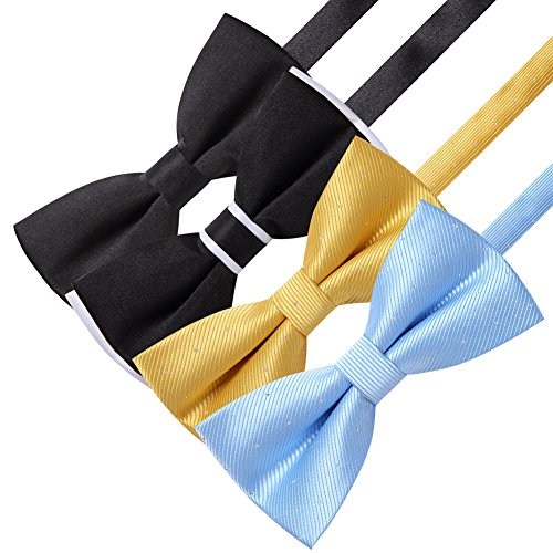 Image of AUSKY 8 PACKS Elegant Adjustable Pre-tied Bow Ties for Men Boys (1&4&5&6&8 Pack for option)