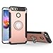 Orzero TPU + PC Hybrid Dual Layer Case for Huawei Honor 7X / Huawei Mate SE Full Body Heavy Duty Protection 360 Rotating Metal Ring [Adsorbed Iron Plate] (Huawei Honor 7X Not Included)-Rose Gold