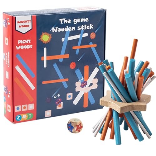 Jogo de palitos de apanhar - madeira | jogo de Mikado portátil clássico | coloridos pauzinhos educativos brinquedo de habilidade para reuniões familiares viagens classe entretenimento interior