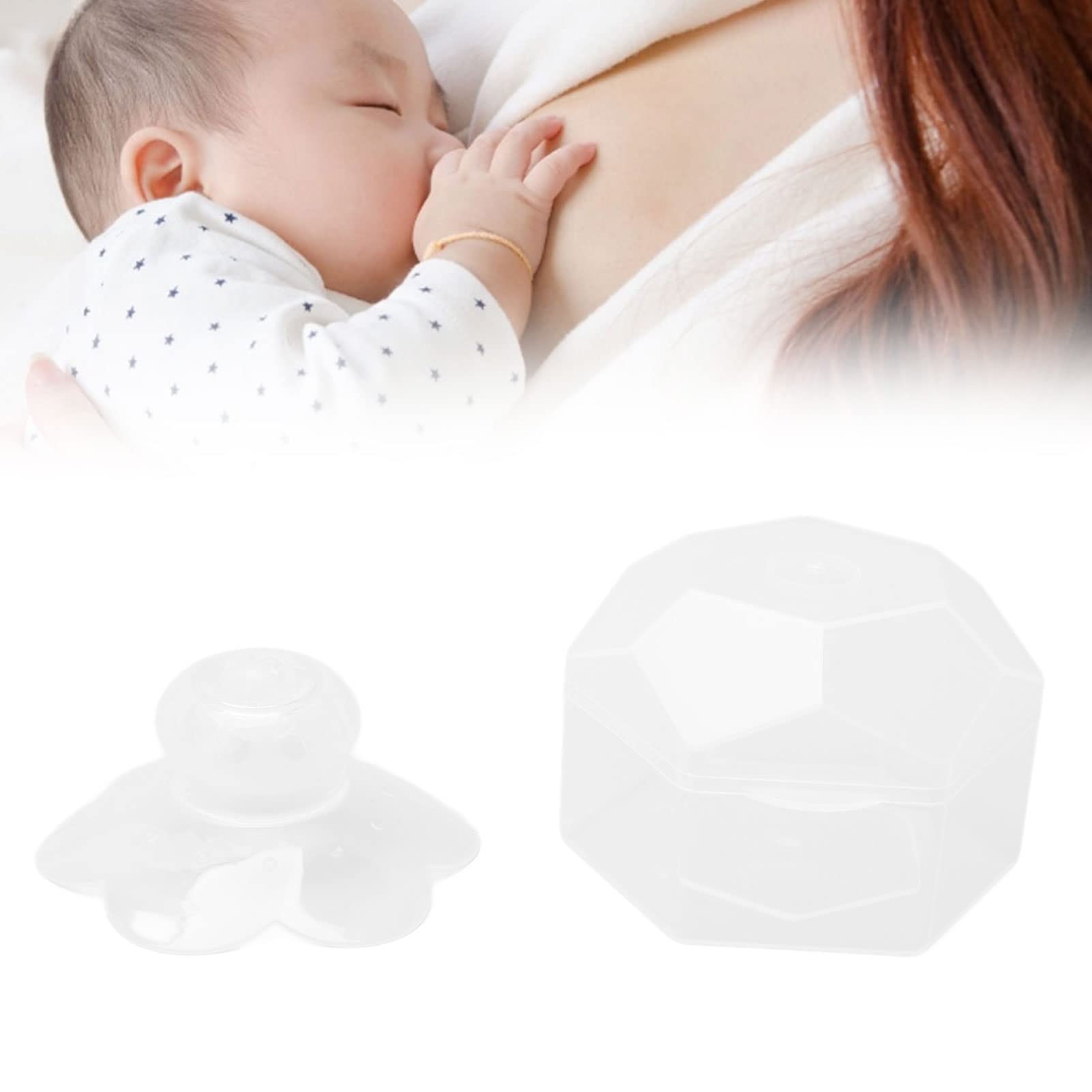 Protezione per Capezzoli in Morbido Silicone, Copertura Protettiva per Capezzoli Trasparente per Allattamento Al Seno, Comoda Soluzione per Allattamento per le Neo Mamme, 2 Confezioni di