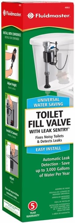 Fluidmaster 400LSRP4 Leak Sentry Pro Toilet Fill Valve, Anti-Siphon: Yes Multicolored