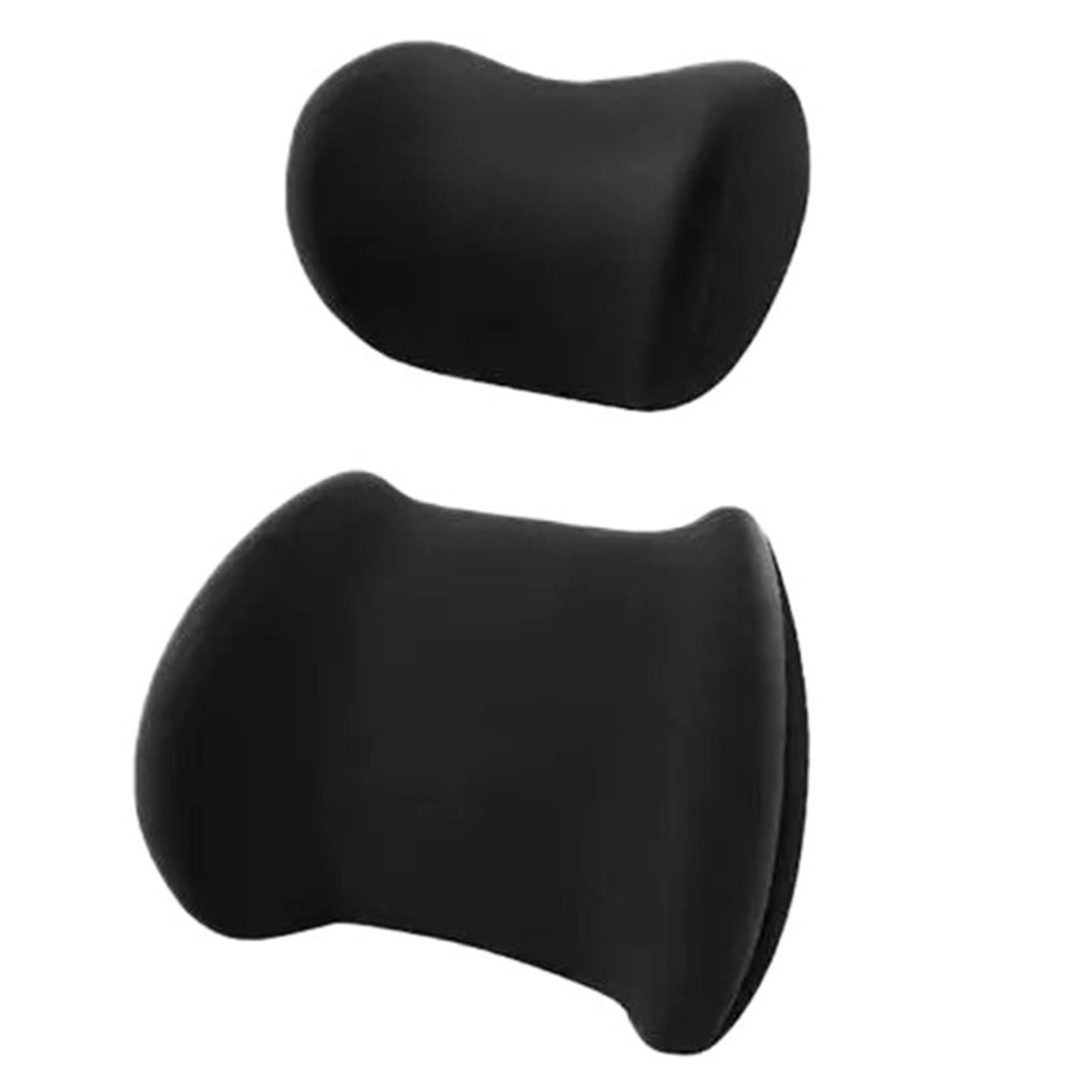 Cuscino ergonomico in memory foam, supporto lombare, regolabile, protezione per poggiatesta per seggiolino auto, sedia da ufficio, guida lunga (nero)