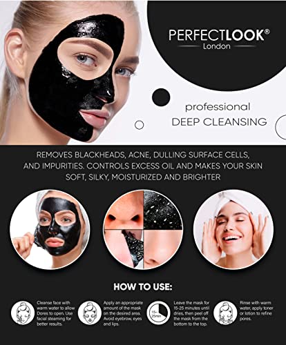 Perfect Look London Peel Off Face Masks, Intensive Purifier, Bamboo Charcoal Fighting Formula for Blackhead Removal and Deep Skin Clean, Carbon Activated for Maximum Cleansing - Image 7