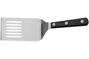 LamsonSharp 3 x 5" Slotted Turner with Black Ultra Durable Handle