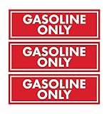 Sutter Signs 3pc Gasoline Only Stickers for Fuel Tank | Weatherproof Adhesive Decals for Trucks, Tractors, Fuel Cans, Gas Caps