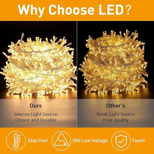 Image of One94Store 12M 36 LED Pixel Decorative String Lights | Warm White, White, Red, Blue | Corded Electric Festival, Party, Home Decoration Lights - Pack of 8 (4 Colors x 2 Each)