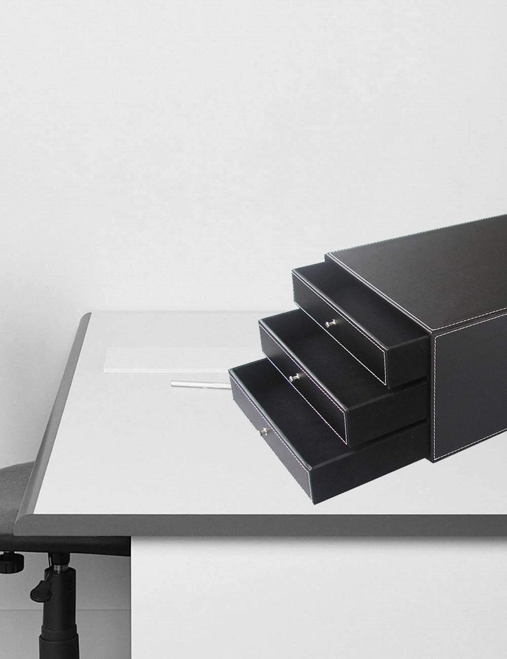 Multifunctal Black & Brown File Cabinet con 3 Ders le Desktop Office Sto Rack per documenti e forniture Slish e pratico Büro Aktenschrank