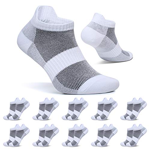 FALARY Sneaker Socken Damen 39-42 Kurze Socken Weiß Herren Sportsocken 10 Paar Baumwolle Atmungsaktive Laufsocken Unisex