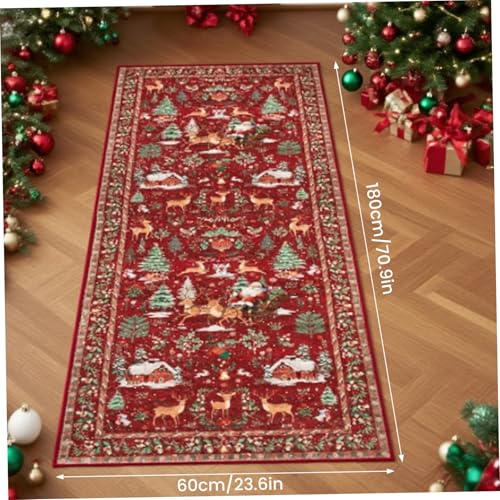 Tapis de Noël exquis aux finitions soignées idéal pour sublimer une chambre à coucher - 4