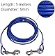 5m Hund Tie-Out Leinen，Kettenleinen für Hunde，für Outdoor Yard und Camping Puppy Pet und Medium Dogs（blau）.