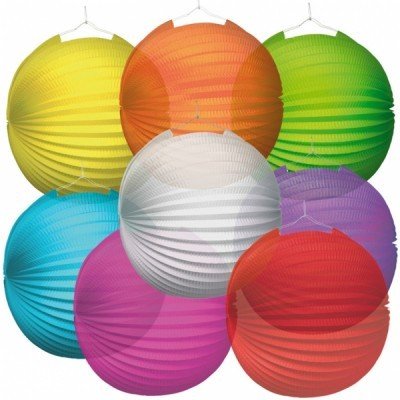 Preisvergleich Produktbild amscan Lampion blau flammwidrig, Durchmesser 25 cm