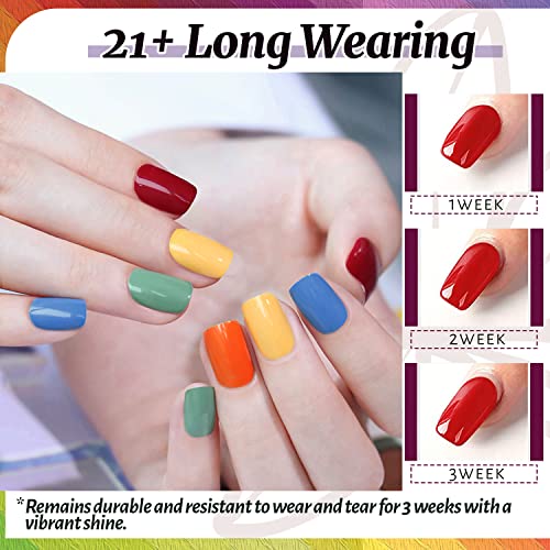 Jewhiteny 45 Pcs Gel Nail Kit With 42 Colors Nail Polish Set Green Blue Red Pink Collection Gifts For Women #TOP3