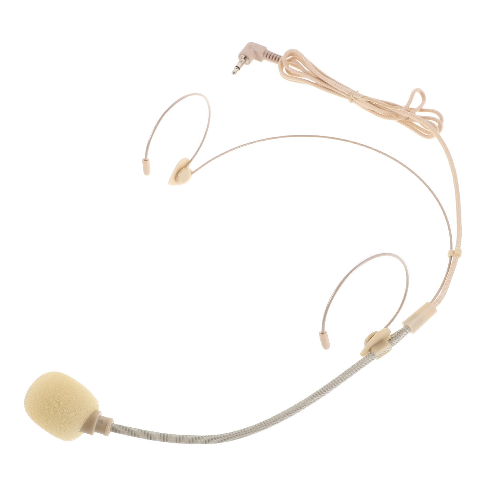 Beige Headset Microphone with 3.5mm Plug for Lectures and Presentations