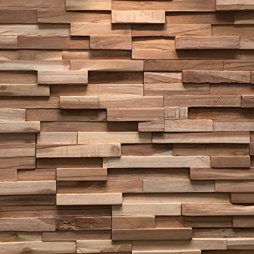 Wall!Supply 3D Wall Panels – Reclaimed Modern Asian Teak Wood – H...