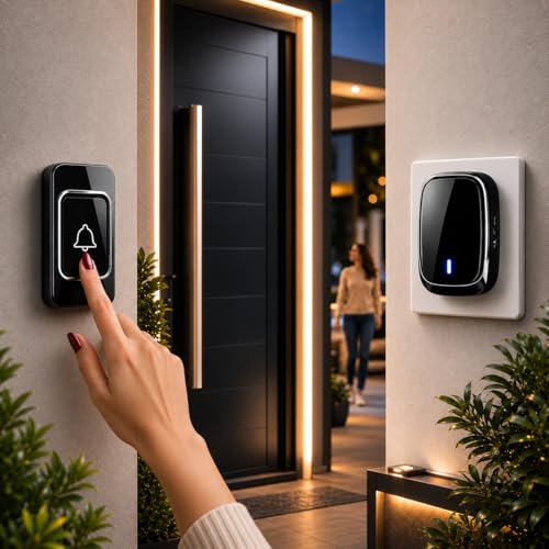 Campainha Sem Fio Premium Bivolt 36 Tipos de Toques Longo Alcance Residencial Resistente a Agua Instalacao Facil