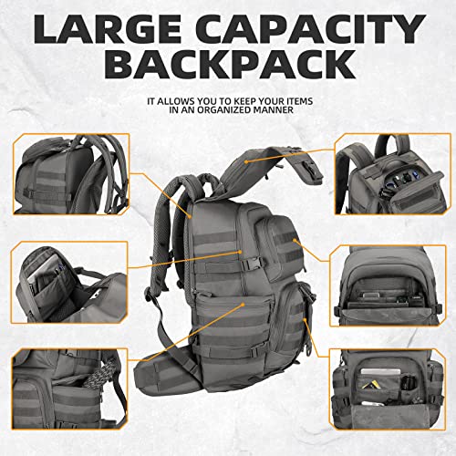 Kxbunqd 50L Military Tactical Backpack Hiking Waterproof Backpack Large Military Pack Army 3 Day Assault Pack Molle Bag Rucksack #TOP2
