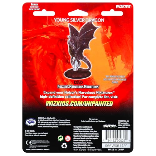 Young Silver Dragon figurine D&D de haute précision - 2