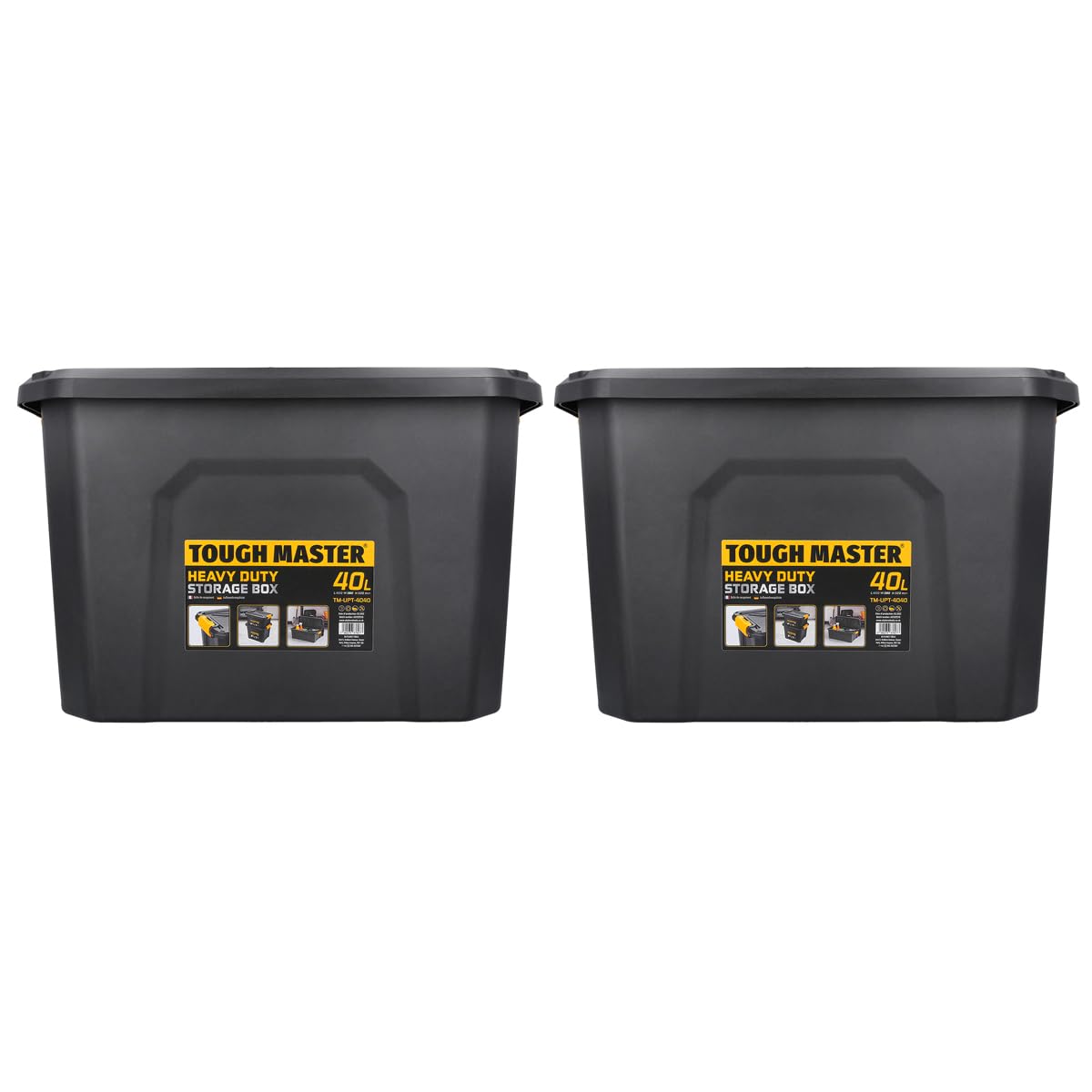 Tough Master Storage Box With Lid 40L Heavy Duty For Home Workshop Size 49X38X32CmPack Of 2 from B&Q
