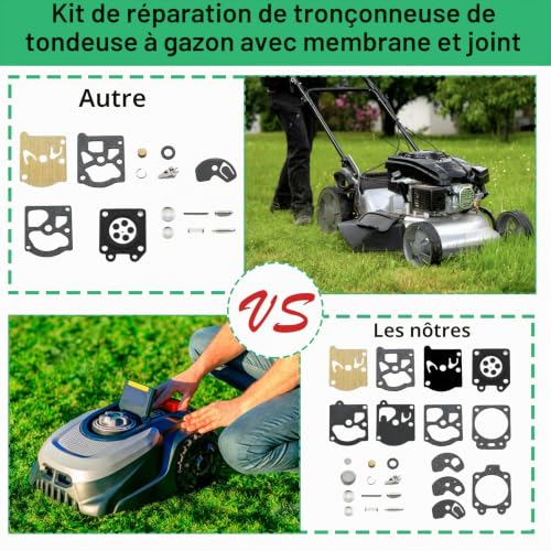 Menibeuty Kit Réparation du Carburateur, Joint Membrane Joint Diaphragme Joint Carburateur Debroussailleuse Membrane Carburateur Debroussailleuse, Compatible avec K10-WAT WA & WT Séries, 2 Ensembles – vue 5