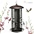 Nature's Rhythm Metal Hopper Bird Feeder Two Chambers?Heavy Duty Mesh Metal Dual Seed Compartments Outdoor Hanging Wild Bird Feeder with 10 Feeding Ports,10lbs Seed Capacity