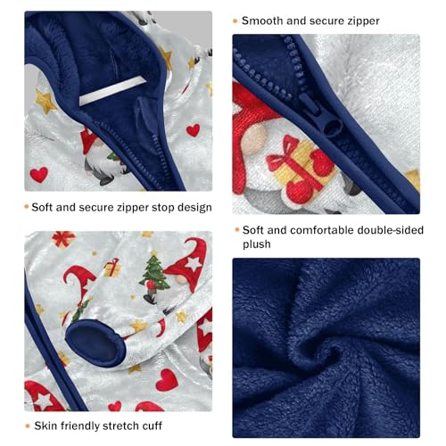 Cute Christmas Gnomes Stars Boys Zip up Jacket Fleece Outerwear Jackets for Fall Winter 3T3