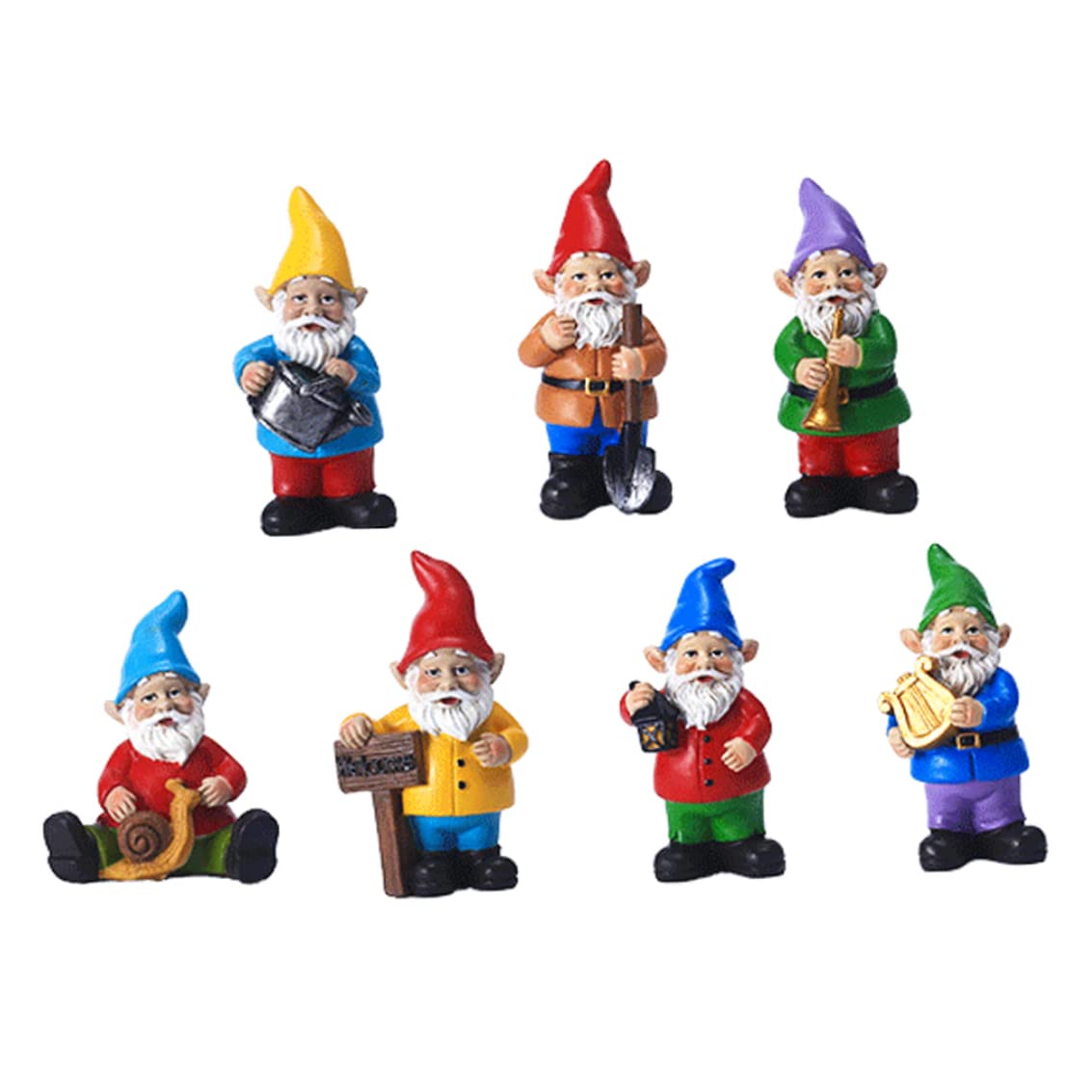 Gnomes de Noël miniatures en lot de 7 pièces, le cadeau idéal pour passionnés de modélisme