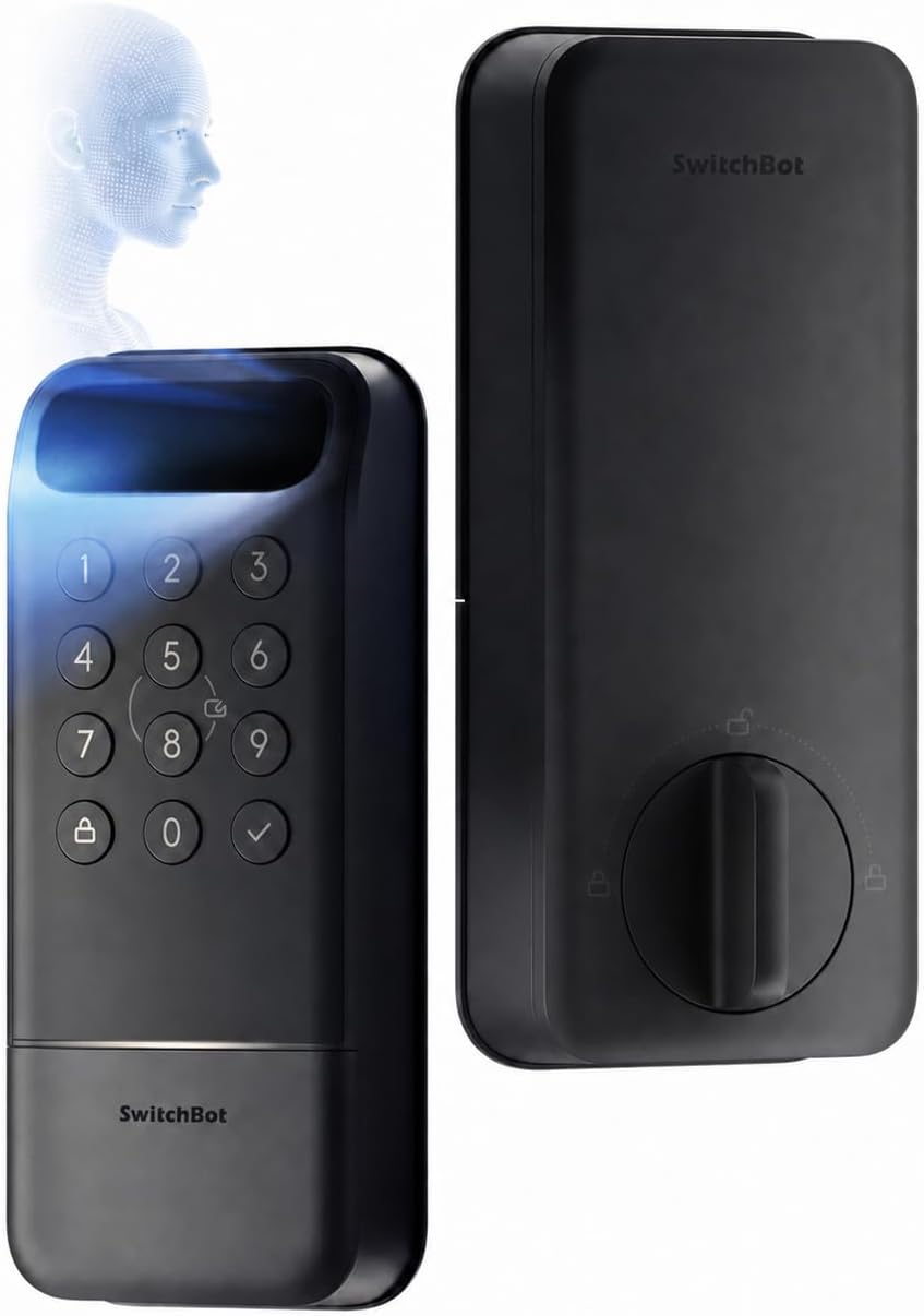 Lock Vision, 3D Face Recognition Smart Lock, Hands-Free Keyless Entry Deadbolt, DualPower 12-Month Battery, WiFi No Hub Required, Matter Over WiFi, Works with Apple Home, Alexa, Google