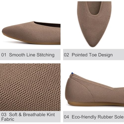 Image of Frank Mully Womens Pointed Toe Flats Knit Dress Shoes Comfort Women Shoes Softable