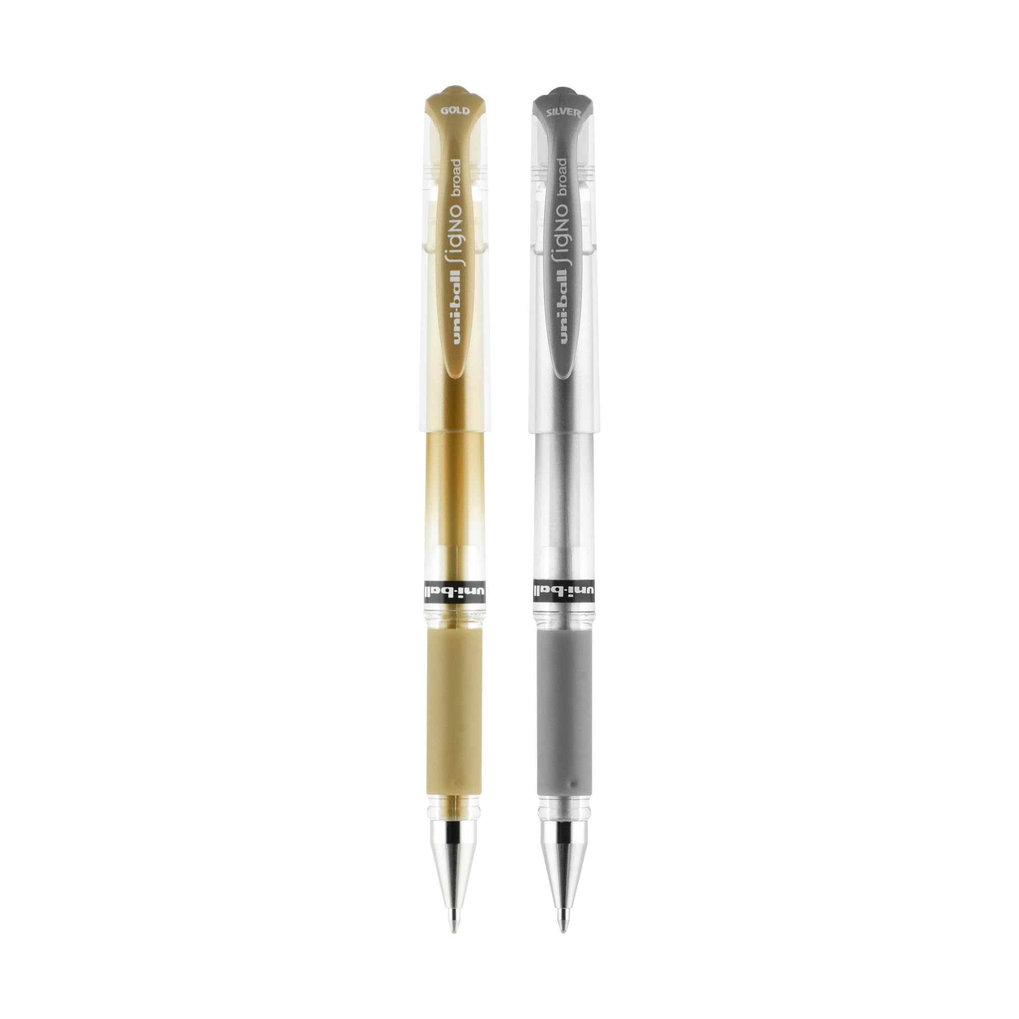 uniball Signo Gel-Schlagstifte, dicke Spitze (1,0 mm), verschiedene Metallic-Farben, 2 Stück