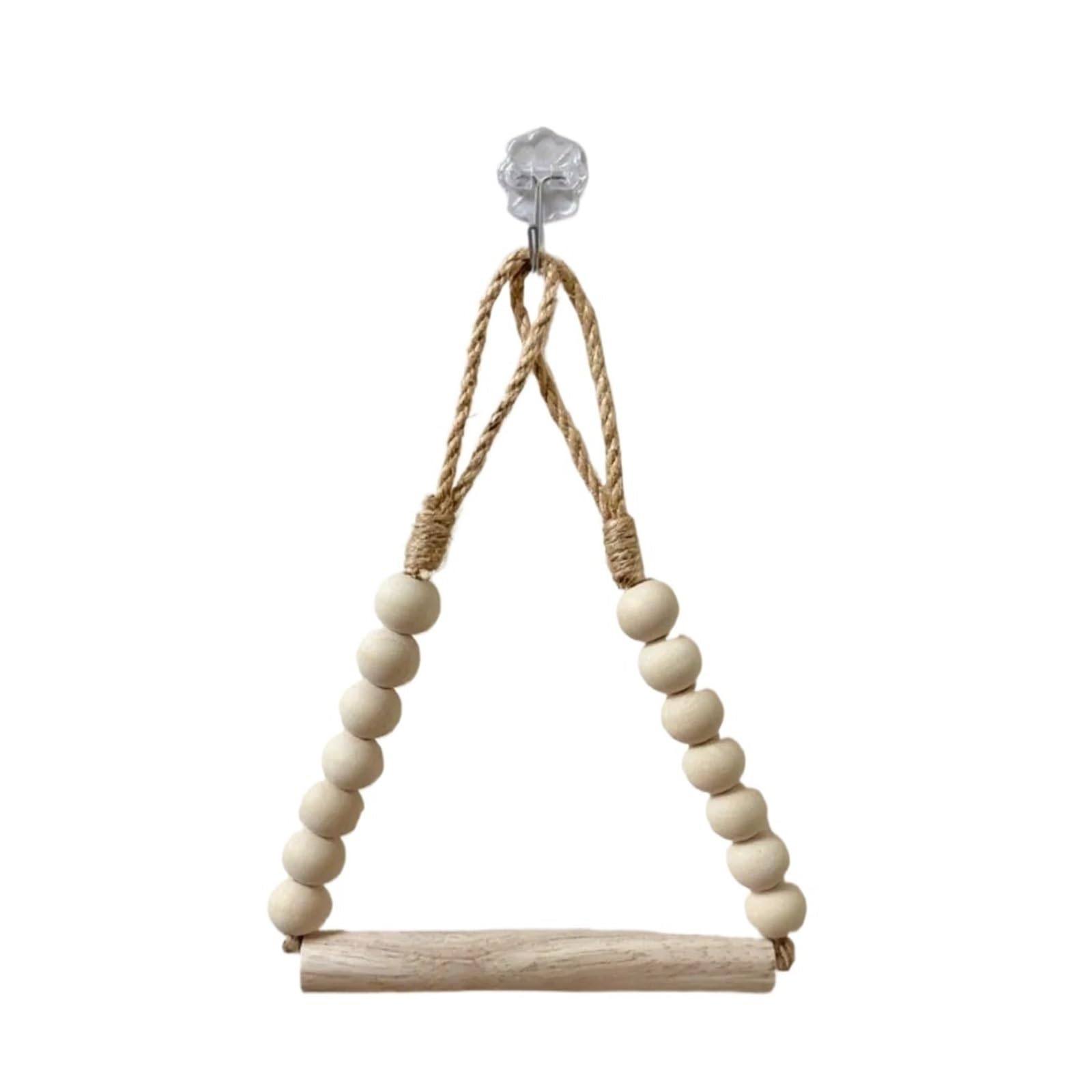 Rope Toilet Roll Holder No Drill Hemp Rope Wooden Bead Toilet Paper Holder
