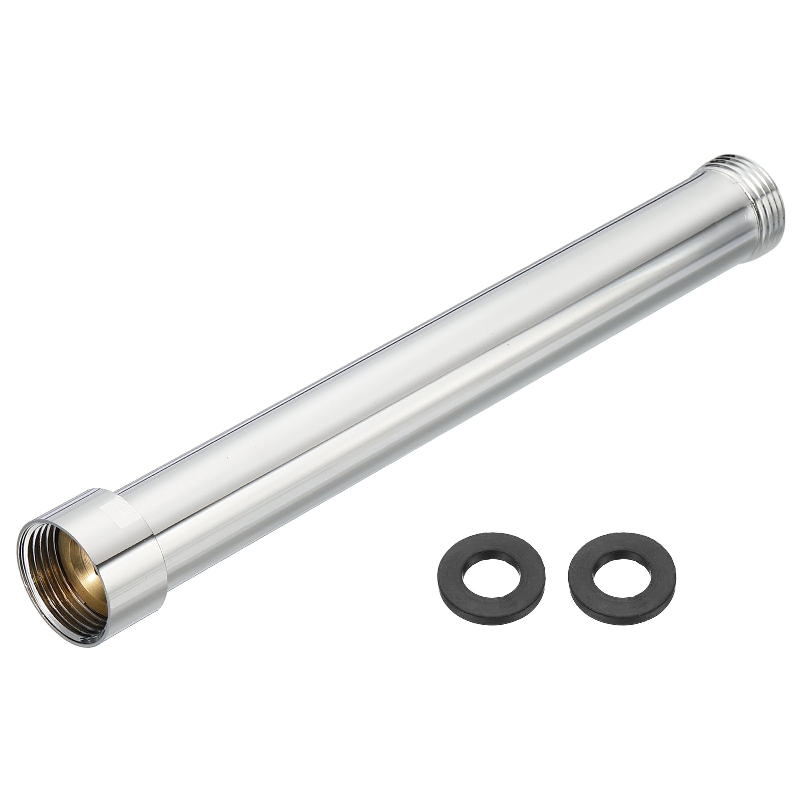 sourcing map G3/4 Shower Arm Extension, 21.5 cm Copper Showerhead Extender Pipe Water Outlet, Straight Longer Shower Tube to Add Height for Bathroom, Gardens, Beaches, Silver