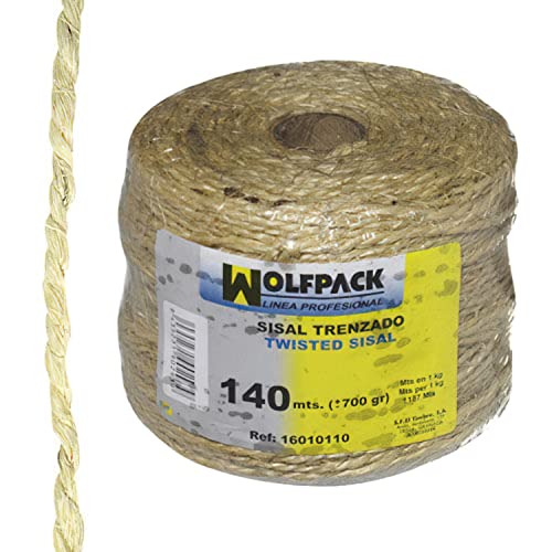 Wolfpack 16010110 Corda In Sisal, Rocchetto Da 700 G, 140 M