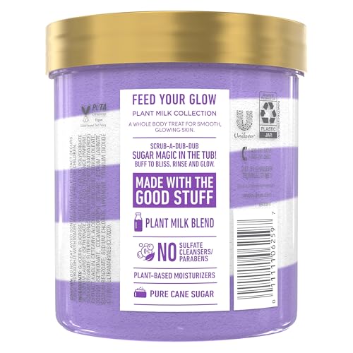 Unilever Dove Sugar Body Scrub Velvet Acai & Rice Milk For Women For Exfoliated & Hydrated skin 15 OZ