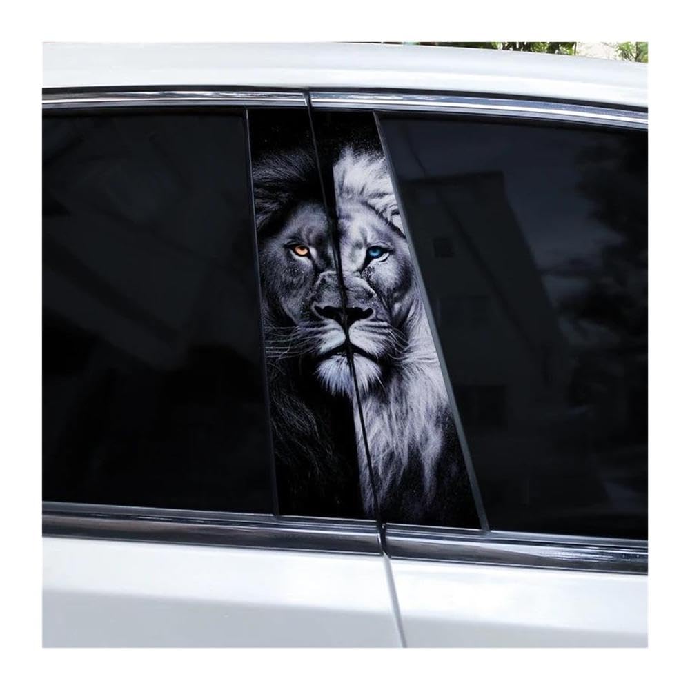 Decorative Items 2pcs Animal Pattern Car B-Pillar Scratch Resistant Decoration Decals(I)