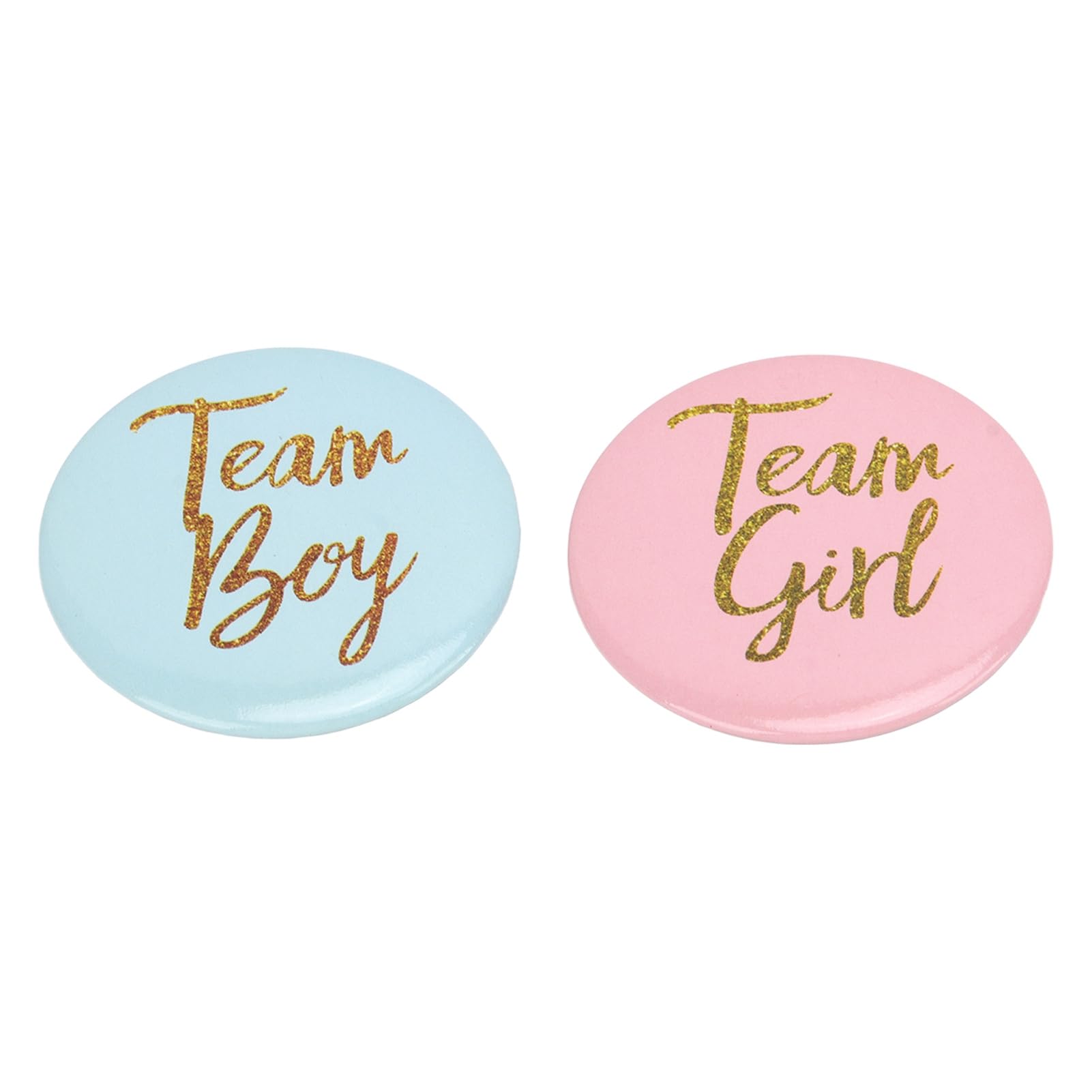 60 sztuk Gender Reveal przypinki Team Boy & Girl metalowe odznaki na baby shower (średnica niebieska, różowa po 30) prognoza płci akcesoria do gry