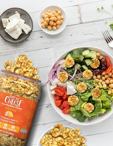 Image of Just the Cheese Minis - Cheese & Aged Cheddar Blend Crisps, 12 oz Jar, Delicious Low-Carb Lifestyle Protein Chips, High-Protein, Gluten-Free Crisps, Keto-Friendly, Zero Sugar, Perfect Snack for Adults