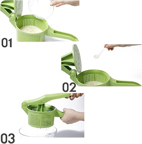Miniatura 4 de Exprimidor creativo de relleno de verduras de prensado de frutas, herramienta de deshidratación de presión manual para comedor de cocina (verde)