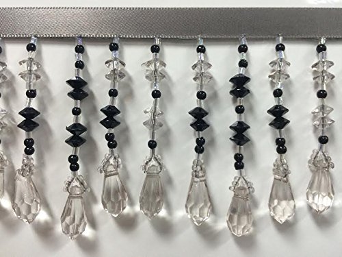 2.75" Crystal Beaded Fringe Trim Cbf-19/1 White/Clear Upholstery/Drapery/Home Furnishing/Interior Design #TOP6