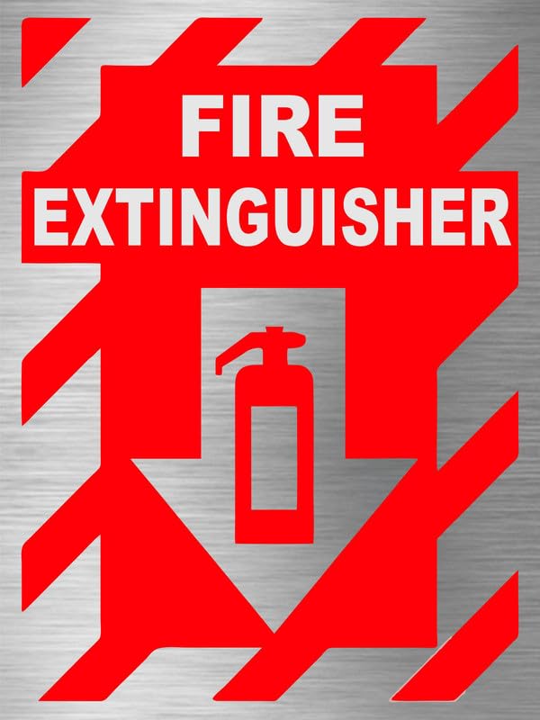 Image of Stainless Steel Fire Distinguser Sign Board for office, mall, restorant etc