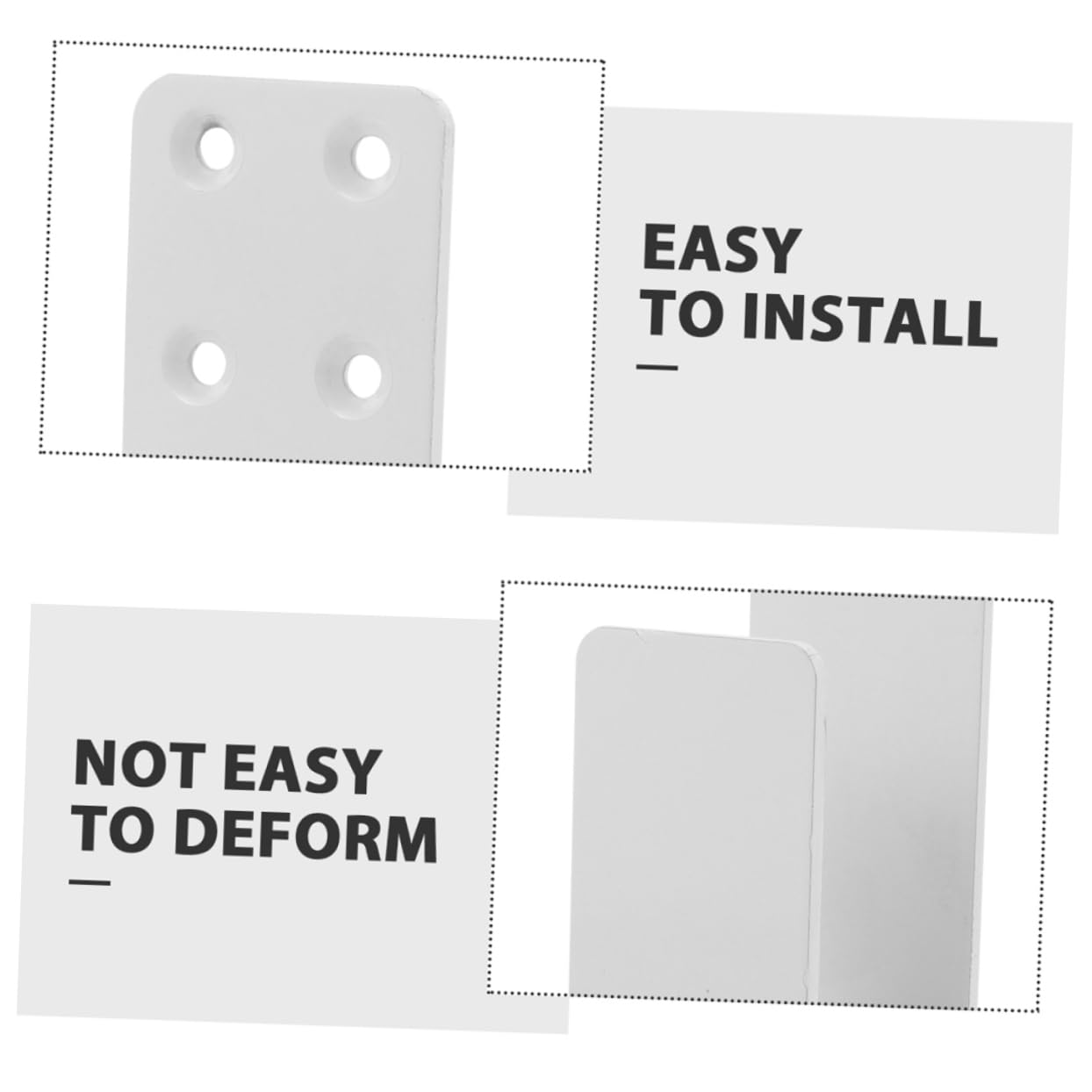 jojofuny Support de Barre de Sécurité en Acier pour Porte et Portail Blanc, Design Épaissi en U, Maintient Sécurisé, pour Porte de Garage Entrée