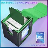 UAONO Pudełko na karty z wyświetlaczem MTG Commander, opatentowane etui na karty, pomieści ponad 100 kart z podwójnymi rękawami, pudełko do przechowywania kart ze skóry PU do TCG z 2 przegrodami, 1
