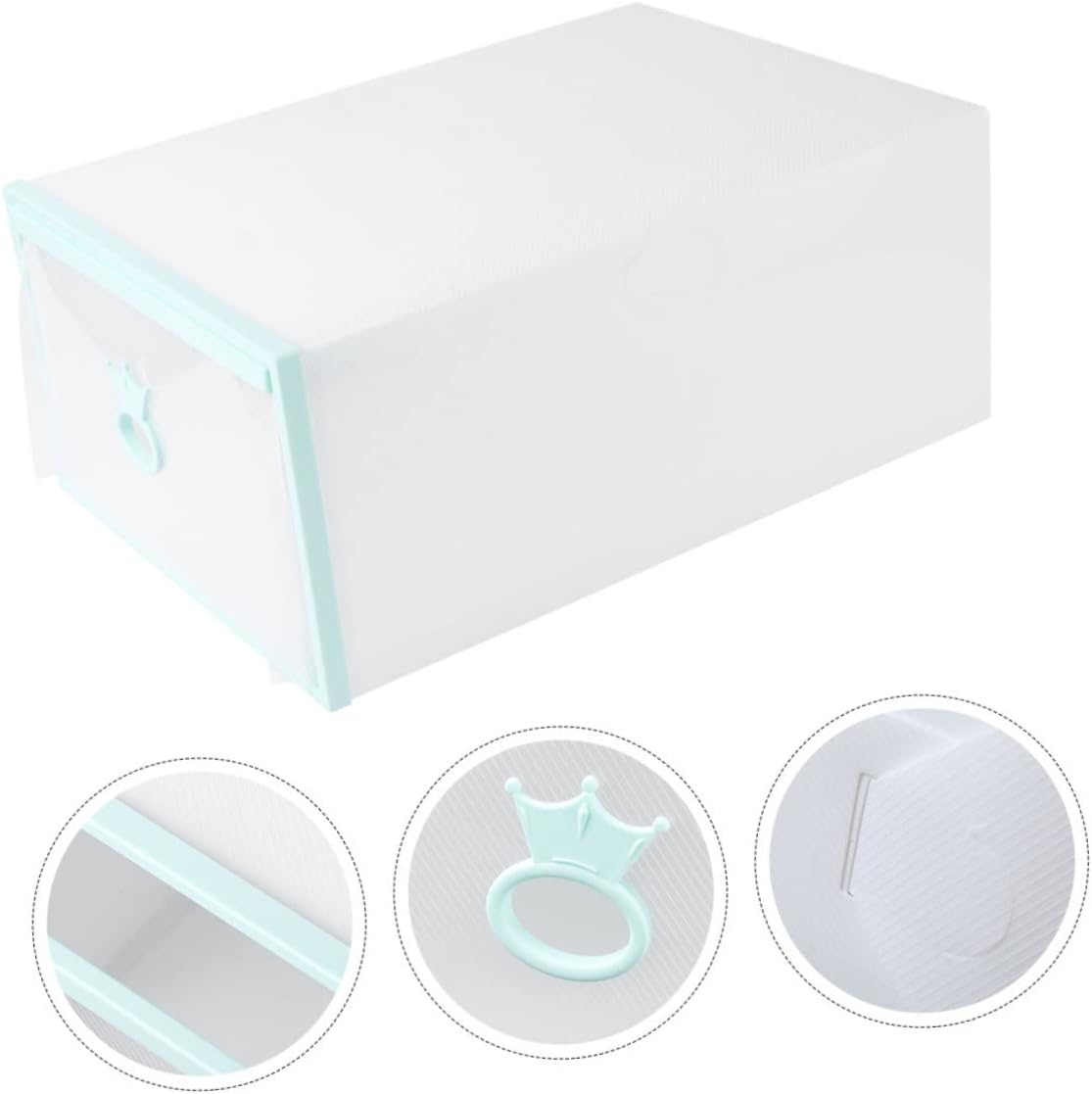 Transparent Drawer-style Shoes Holder with Easy Assembly Stackable Plastic Shoe Storage Box for Men and Women Container