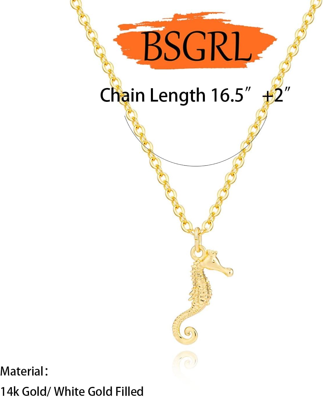 Gold Necklace for Women- 14K Gold Plated Dainty Cross Flower Bow Italian Horn Animal Boot Sea Beach Necklace for Women - Image 6