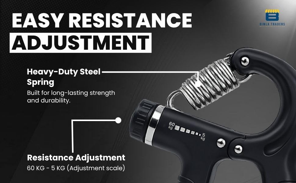Image of Btag Hand Gripper with Counter - Adjustable Grip Strengthener, 100 KG Capacity for Forearm, Wrist & Finger Workout Men & Women (Black)