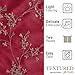 jinchan Floral Curtains Embroidered Curtains for Living Room 84 Inch Long Faux Silk Curtains Burgundy Red Grommet Top Flower Patterned Drapes Light Filtering Curtains Window Curtain Set 2 Panels